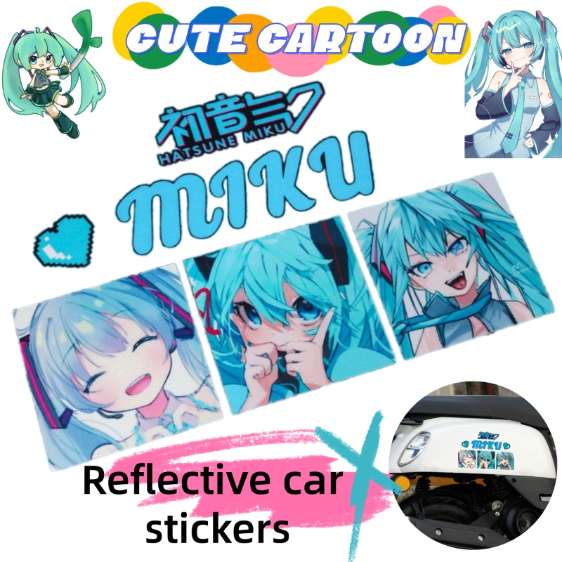 Electric Scooter - Nuovi Adesivi Riflettenti Creativi Hatsune Miku