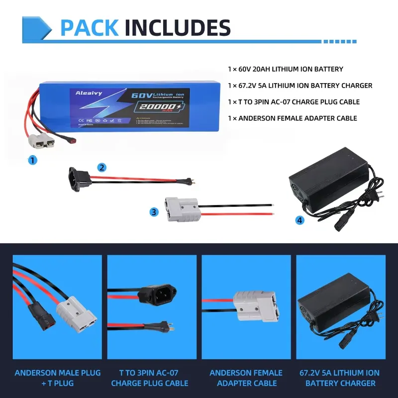Pacco batteria al litio 21700  - 60V 30Ah 21700 Battery Pack recensione e prezzo